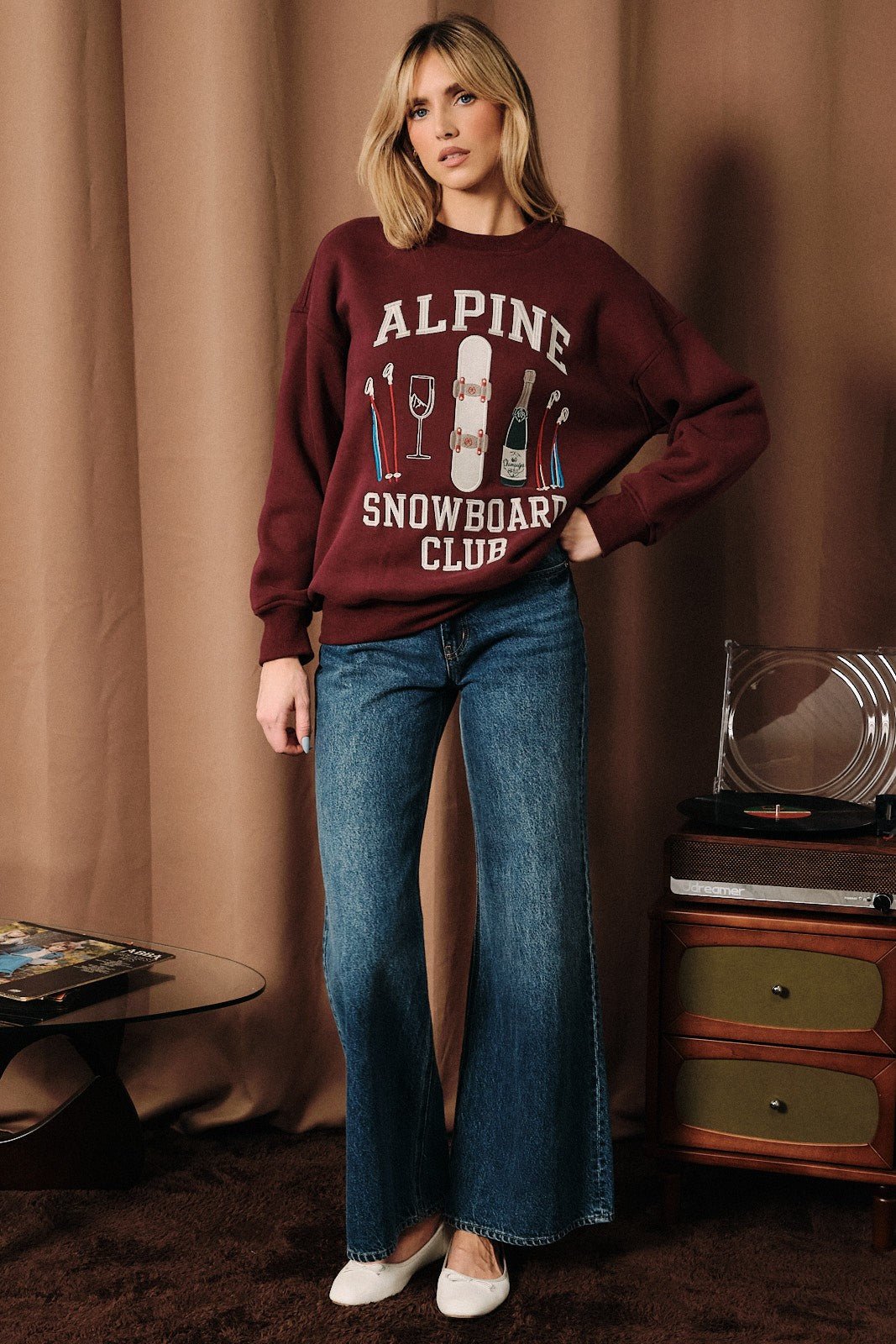 Chalet Club Embroidered Snowboard Sweatshirt - Westly