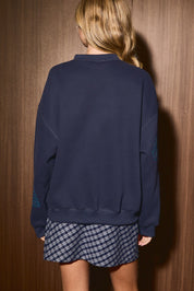 Chamonix Sequin Ski Motif Sweatshirt in Navy, photo 3