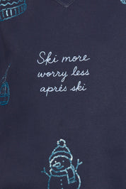 Chamonix Sequin Ski Motif Sweatshirt in Navy, photo 6