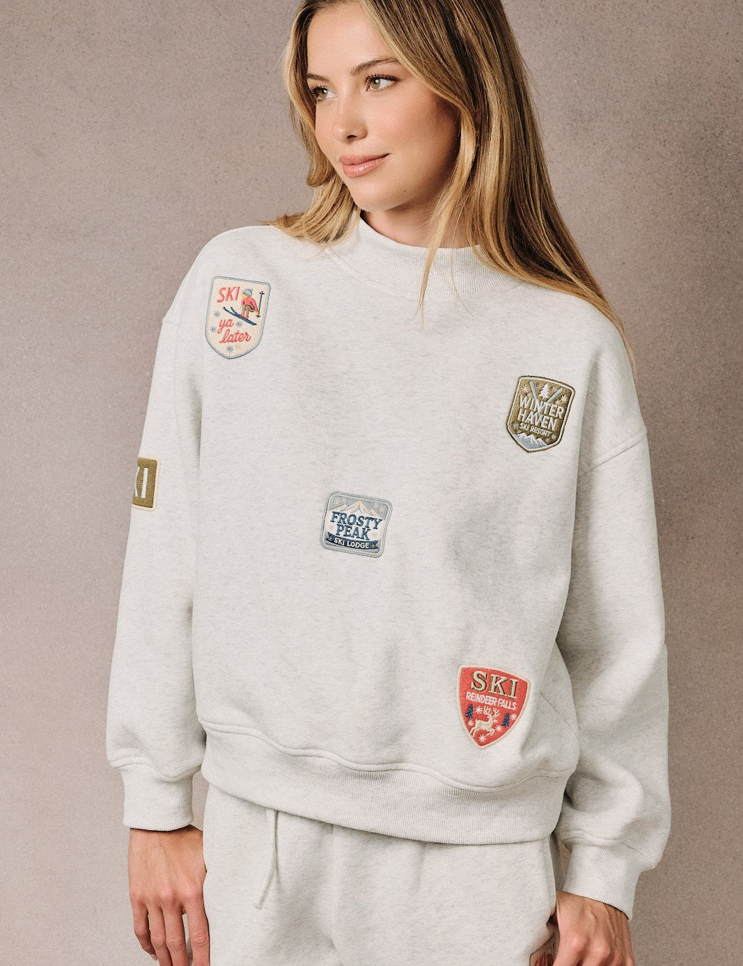 Chamonix Ski Patch Mock Neck Sweatshirt - Westly