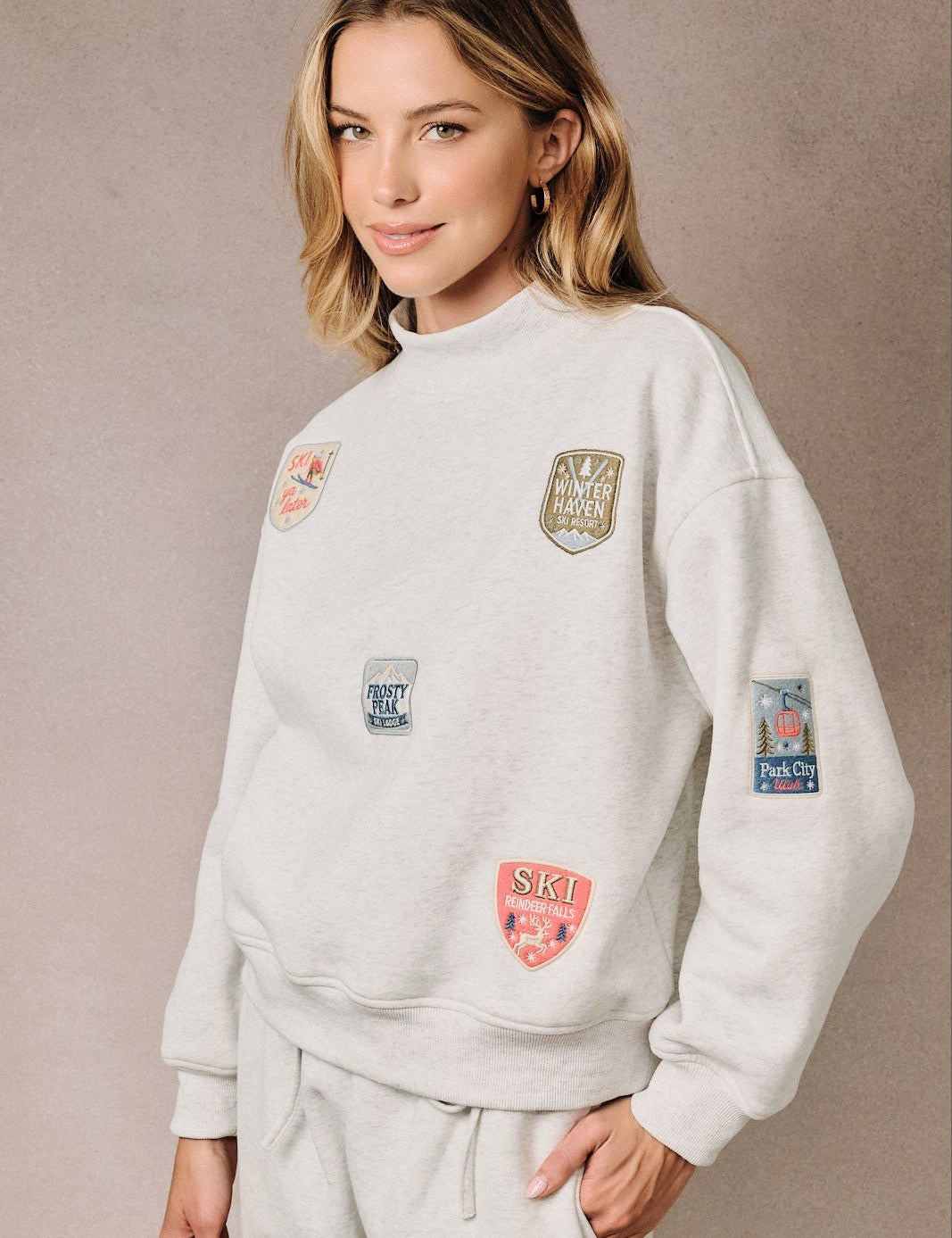Chamonix Ski Patch Mock Neck Sweatshirt - Westly