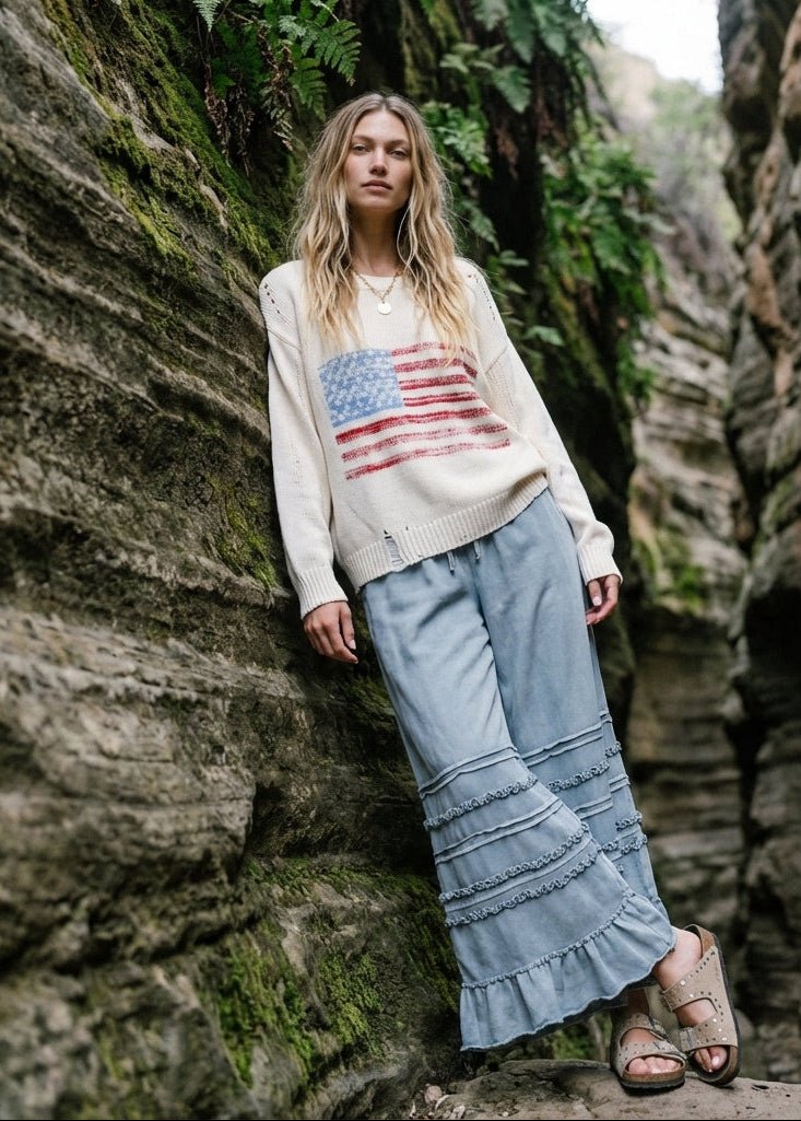 Charlie American Flag Sweater - Westly