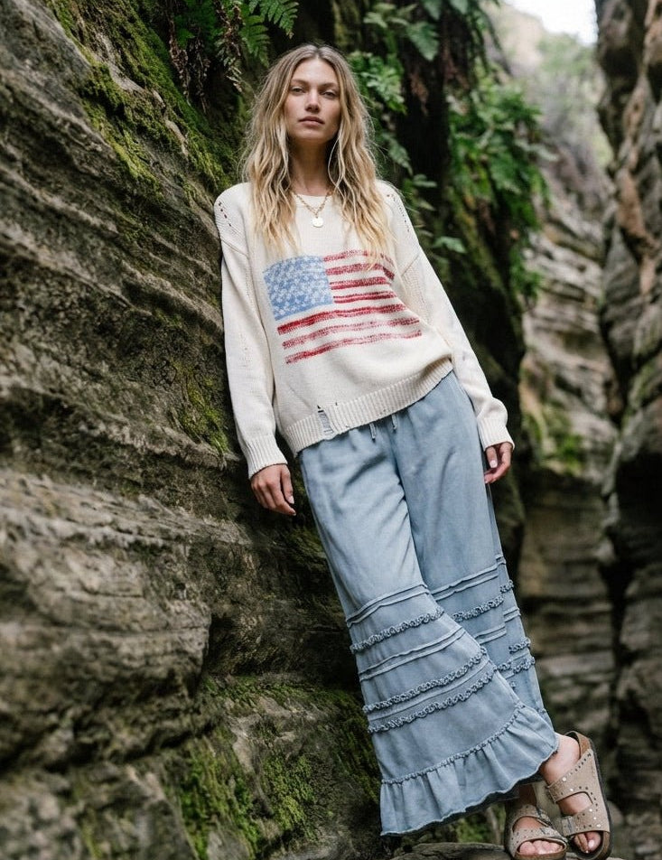 Charlie American Flag Sweater - Westly