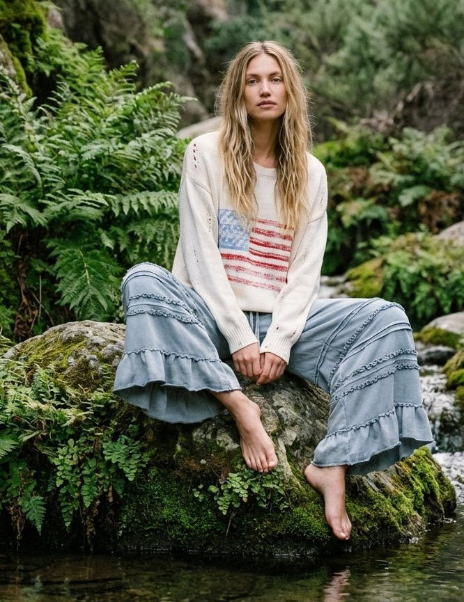 Charlie American Flag Sweater - Westly