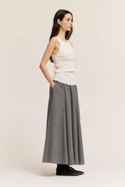 Checked Out Plaid Panel Midi Skirt - Westly