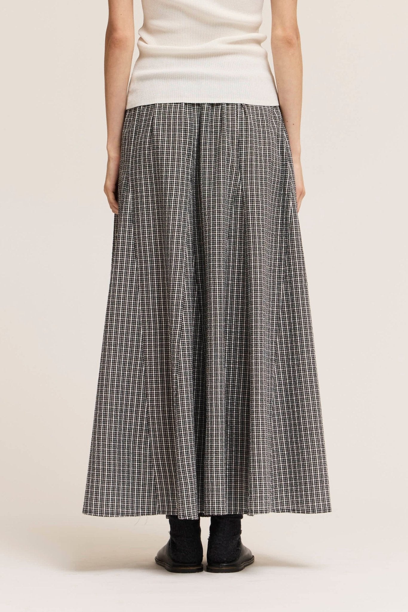 Checked Out Plaid Panel Midi Skirt - Westly