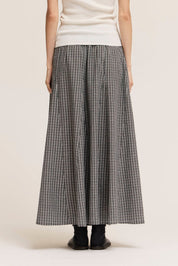 Checked Out Plaid Panel Midi Skirt - Westly
