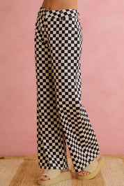 Checker Lane Cotton Pants in Black - product photo 4