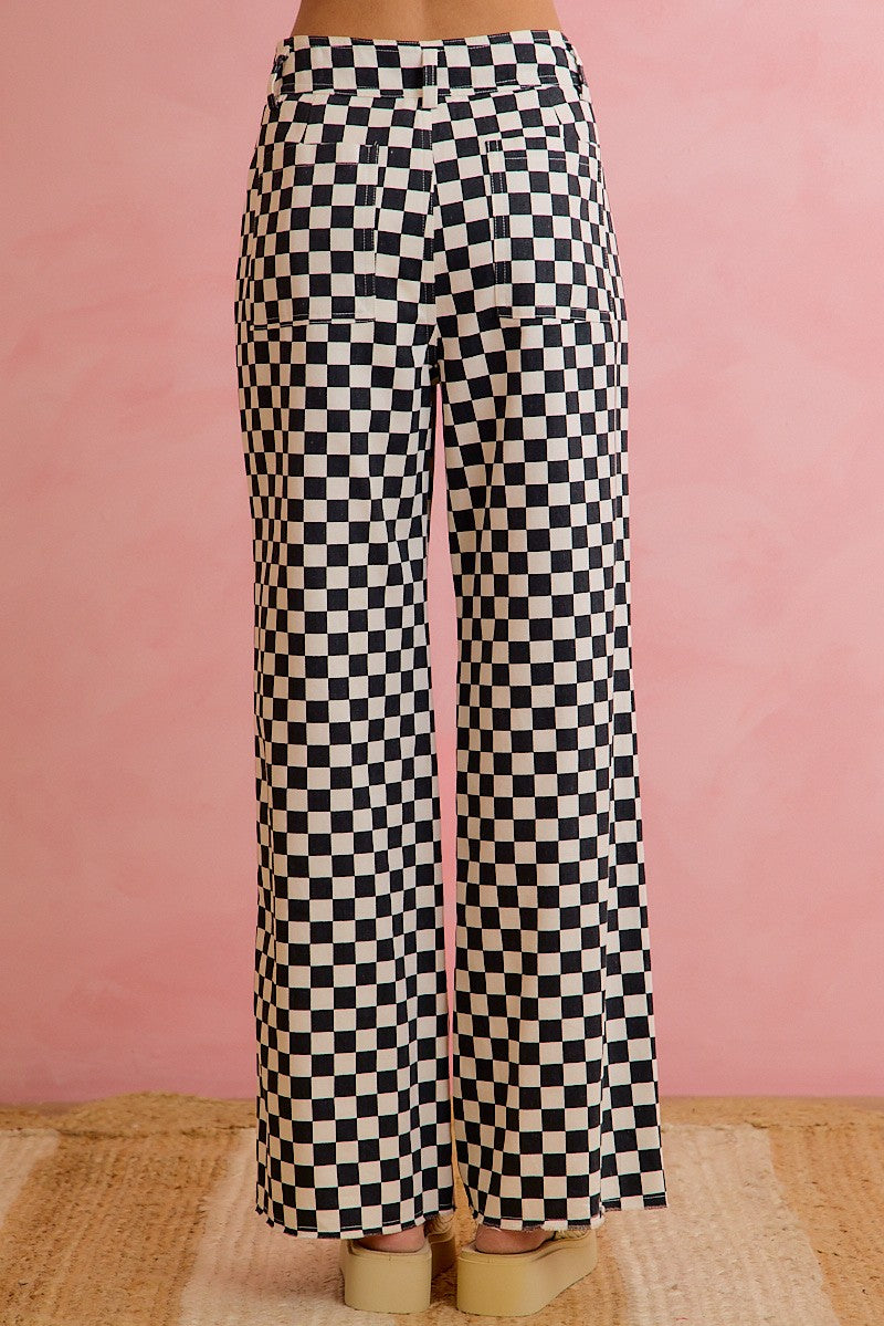 Checker Lane Cotton Pants in Black - product photo 5