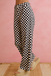 Checker Lane Cotton Pants in Black - product photo 6