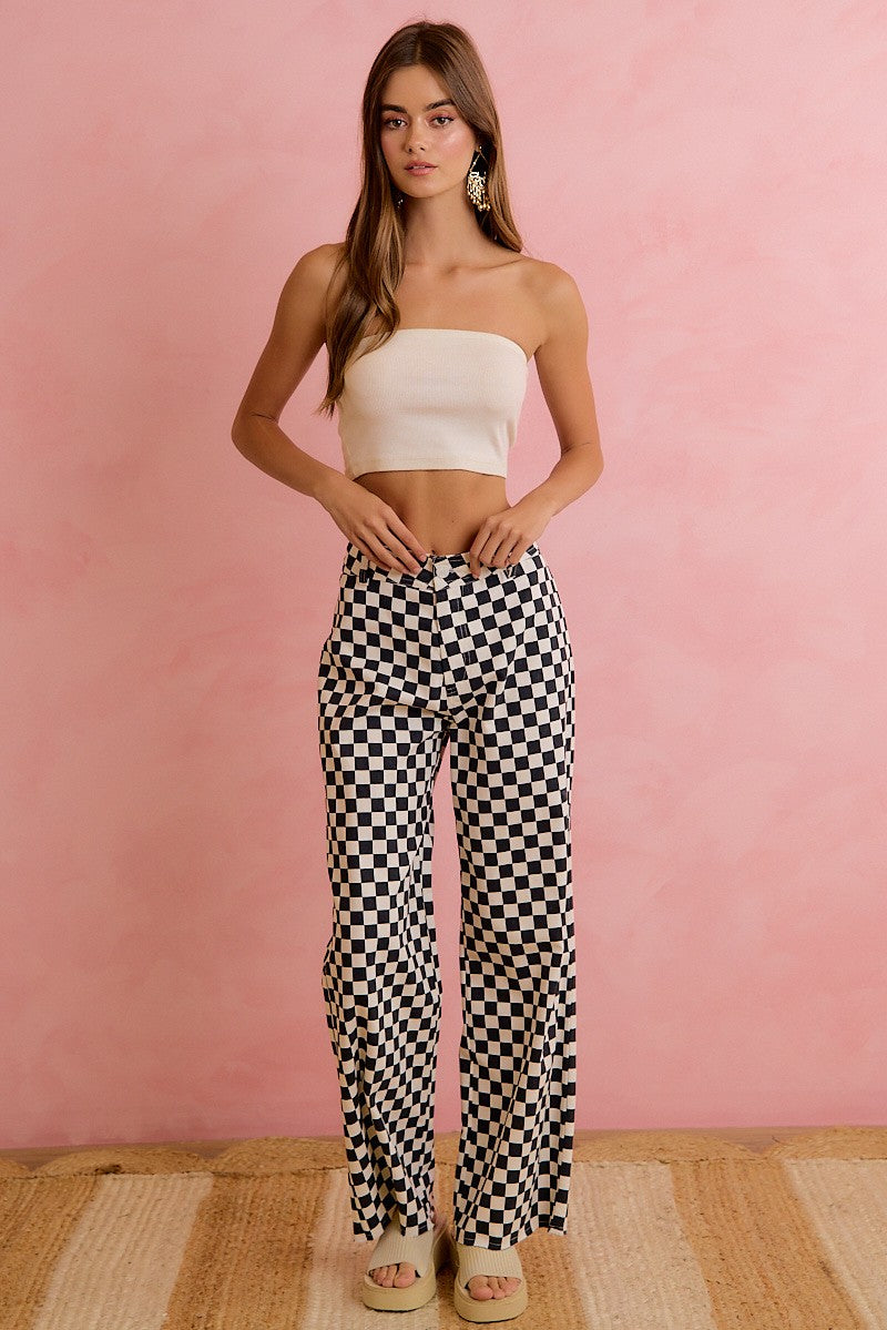 Checker Lane Cotton Pants in Black - product photo 8