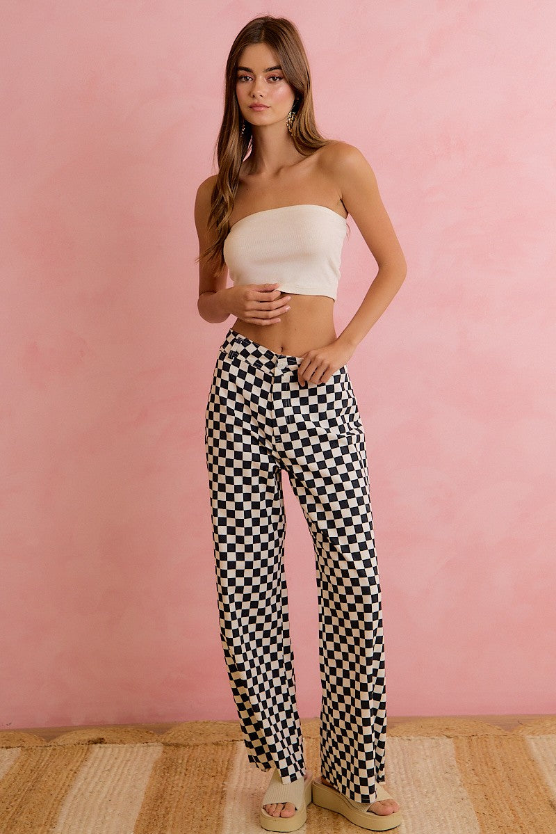 Checker Lane Cotton Pants in Black - product photo 9
