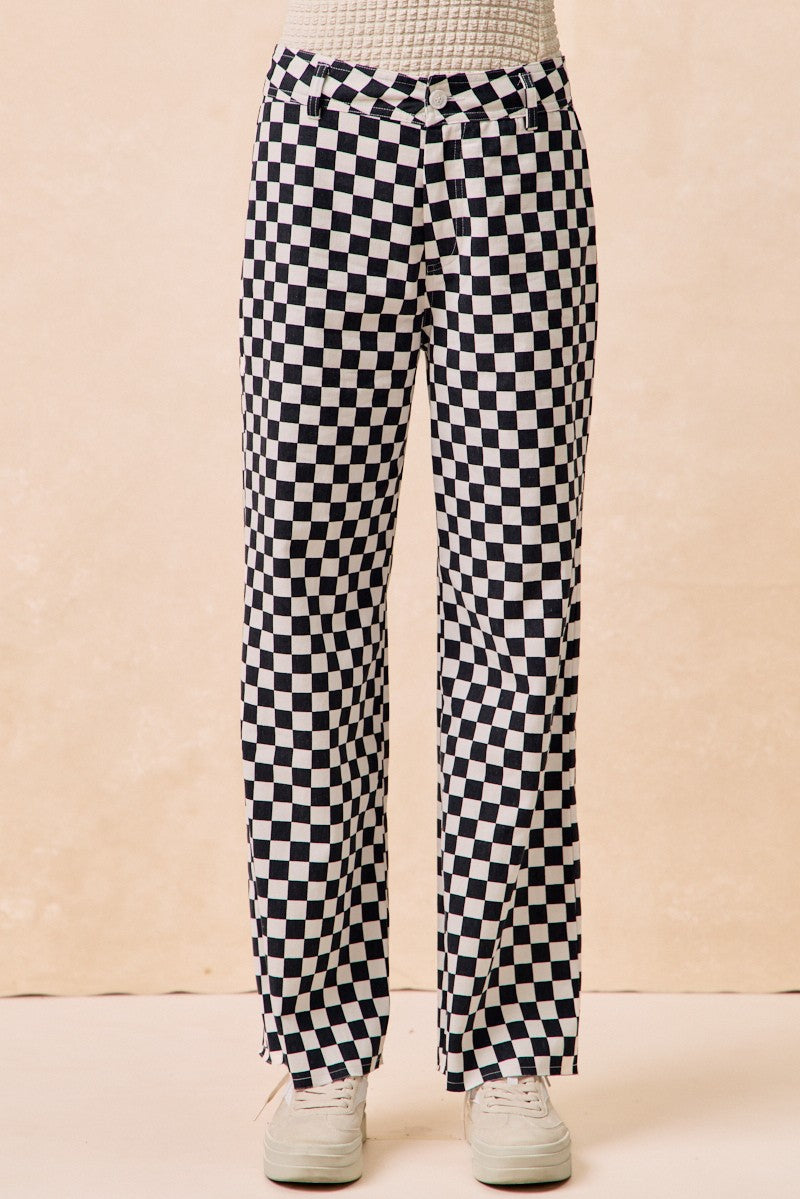 Checker Lane Cotton Pants in Black - product photo 10