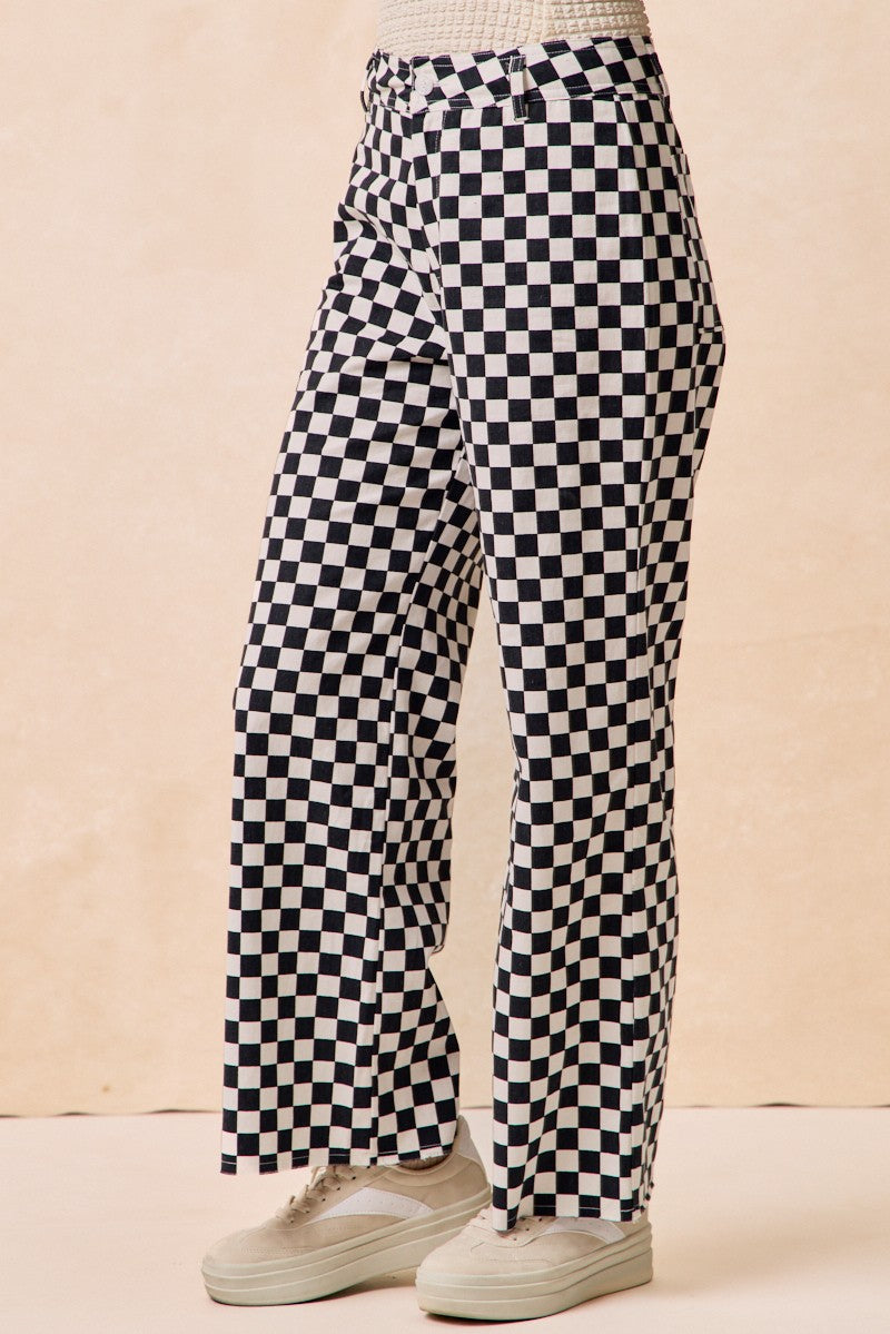 Checker Lane Cotton Pants in Black - product photo 11
