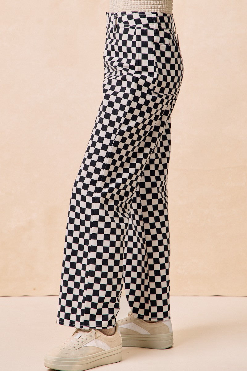 Checker Lane Cotton Pants in Black - product photo 12