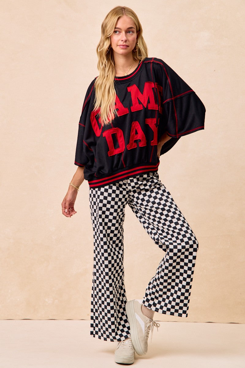 Checker Lane Cotton Pants in Black - product photo 13