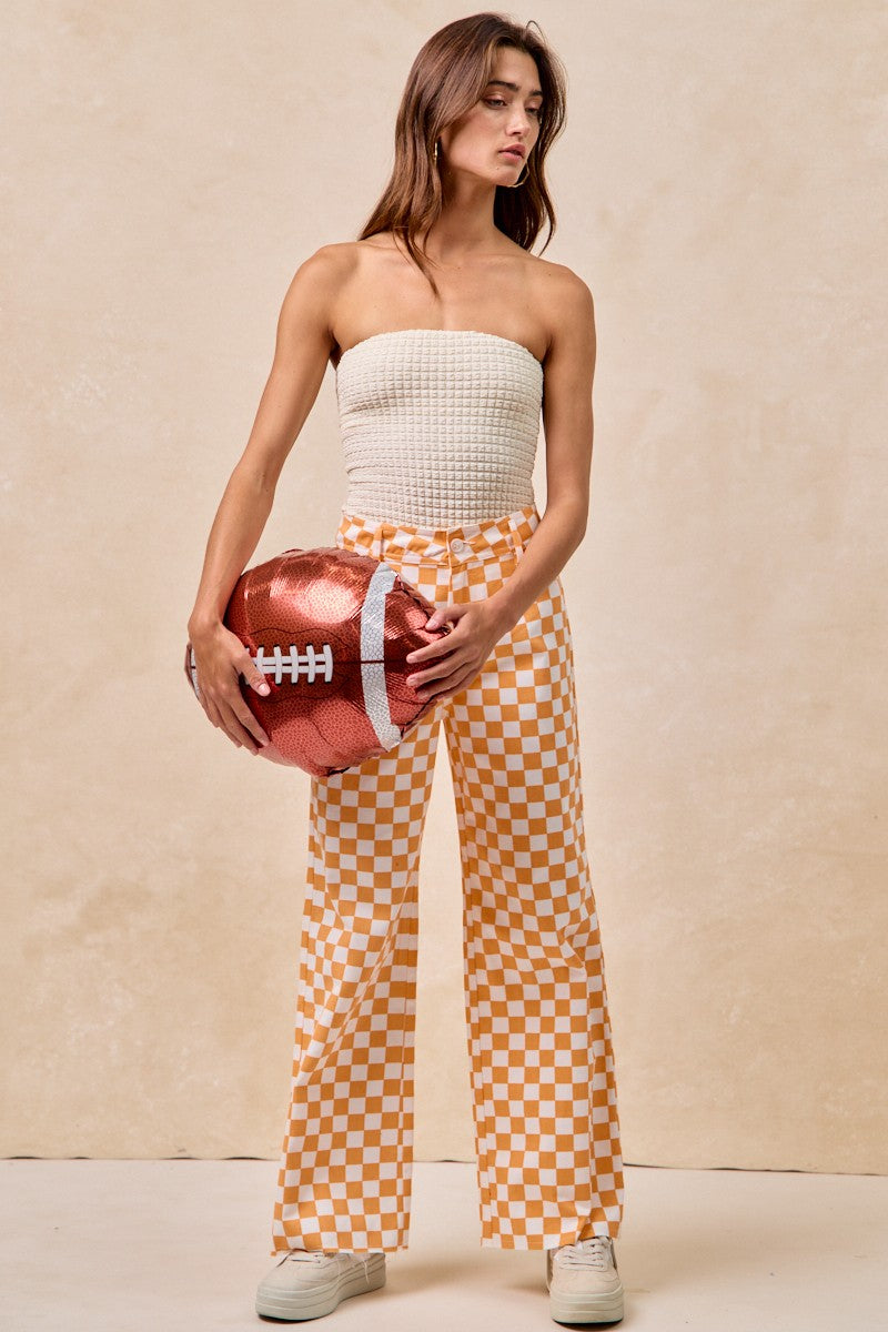 Checker Lane Cotton Pants in Orange - product photo 10