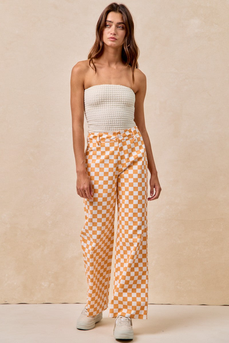 Checker Lane Cotton Pants in Orange - product photo 15