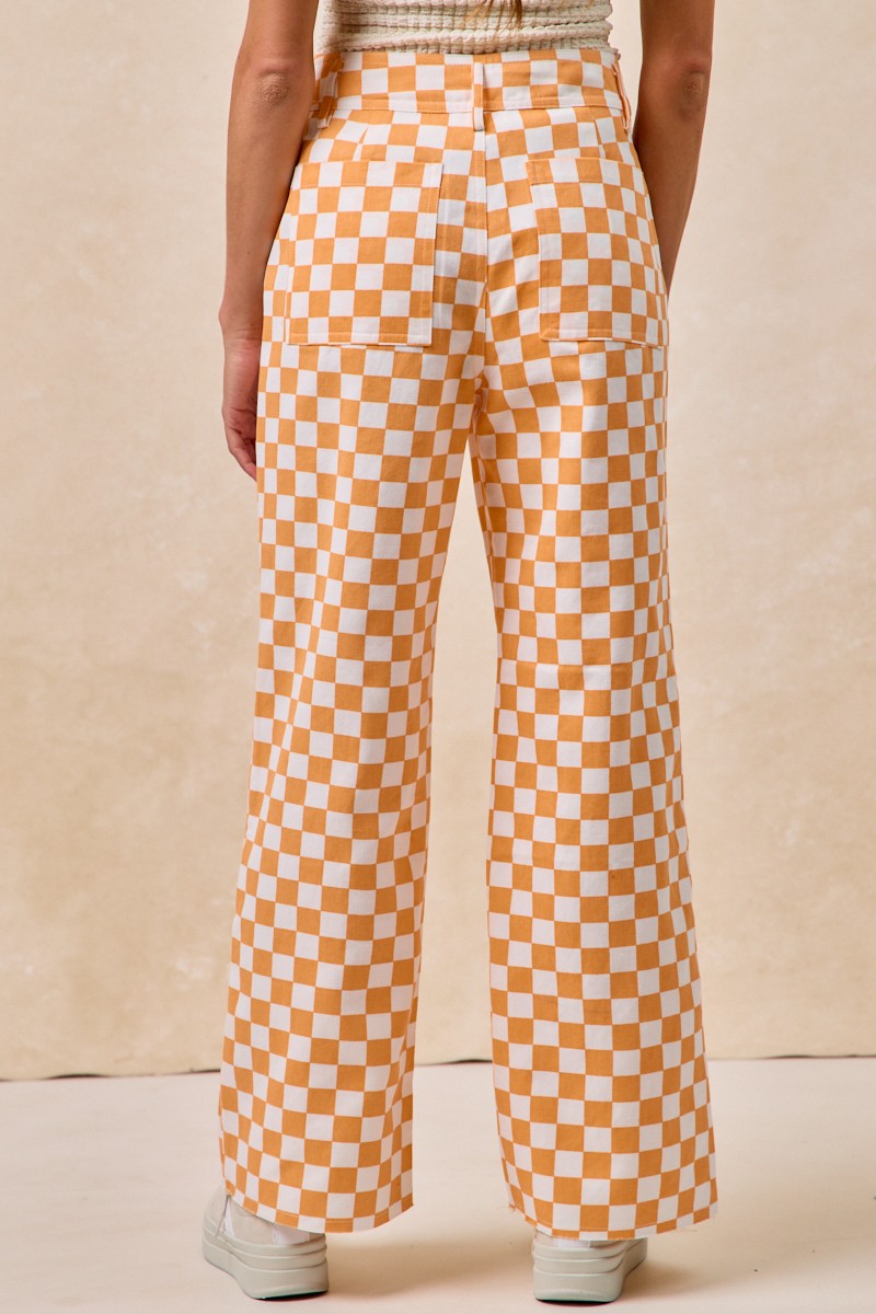 Checker Lane Cotton Pants in Orange - product photo 16
