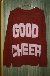 Cheers to That Collared Knit Cardigan in Crimson — product photo 06