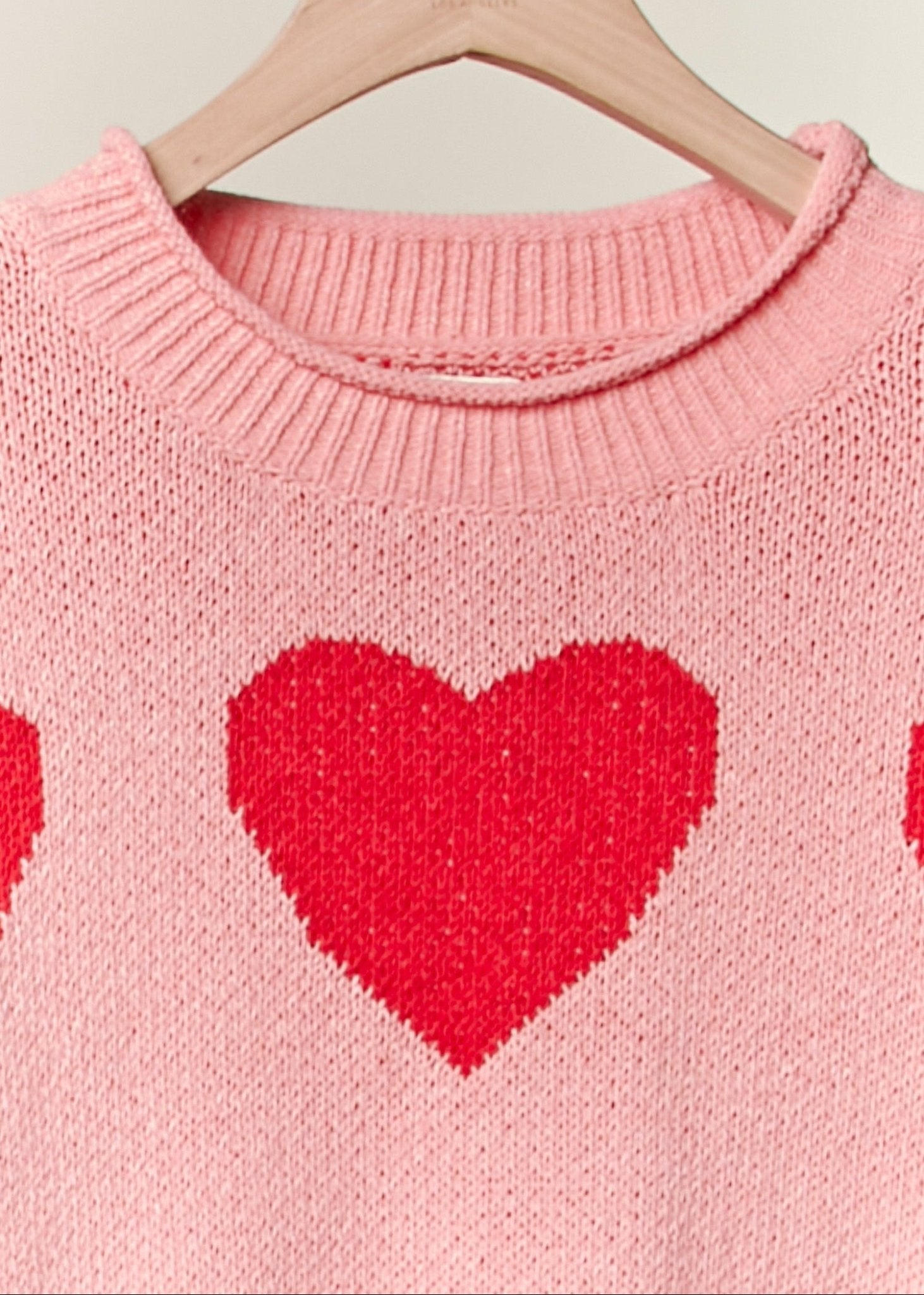 Cherry Coast Heart Patched Loose Fit Sweater - Westly