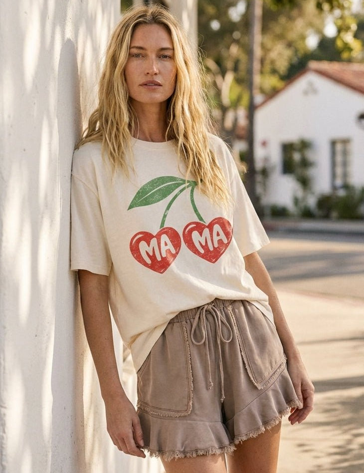 Cherry Momb Oversized Graphic Tee - Westly