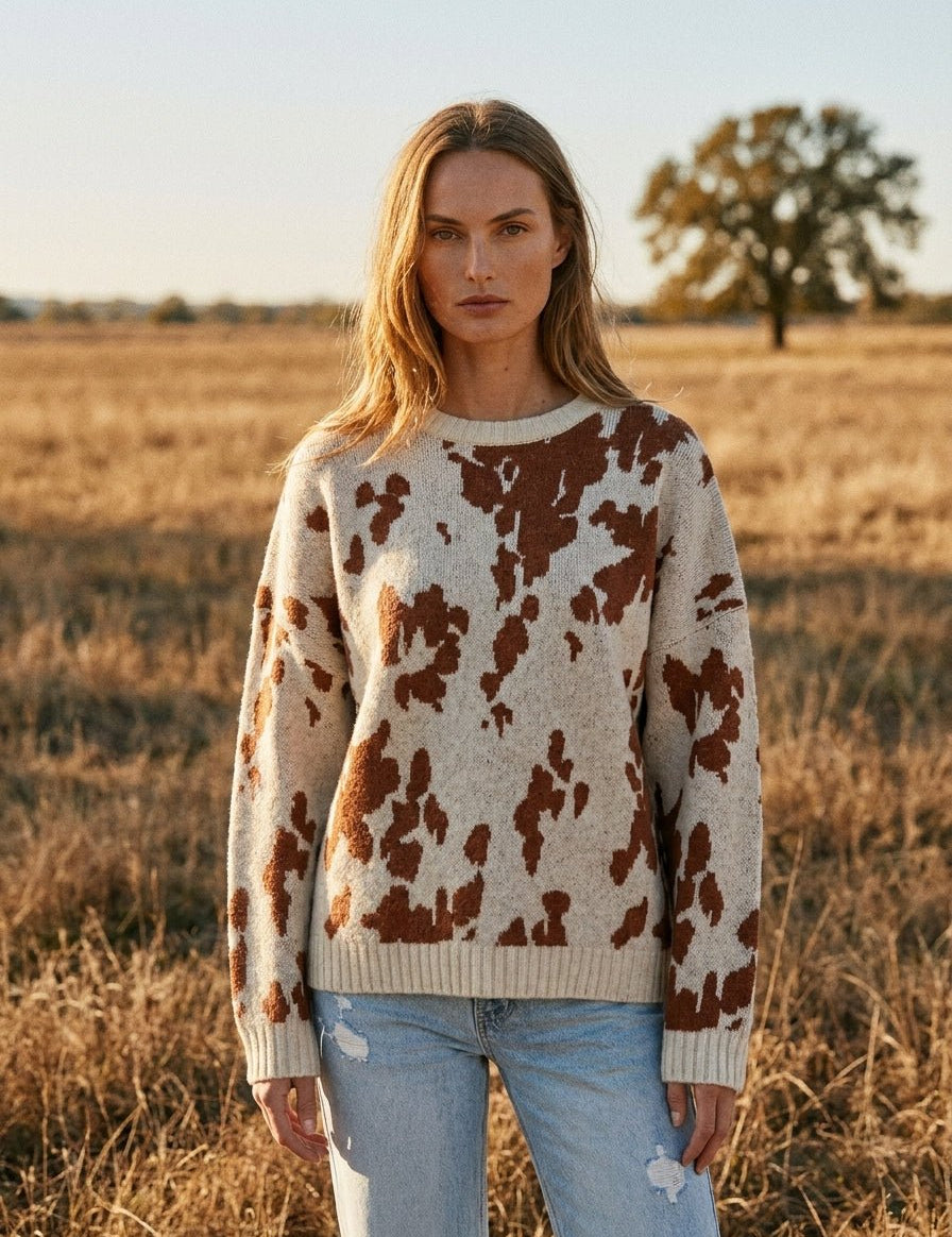 Cheyenne Animal Print Knit Sweater - Westly