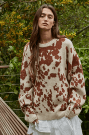 Cheyenne Animal Print Knit Sweater - Westly
