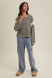 Cheyenne Striped Knit Sweater - Westly