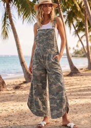 Chloe Tulip Washed Camo Relaxed Fit Overalls - Westly