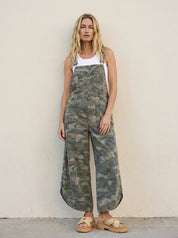 Chloe Tulip Washed Camo Relaxed Fit Overalls - Westly