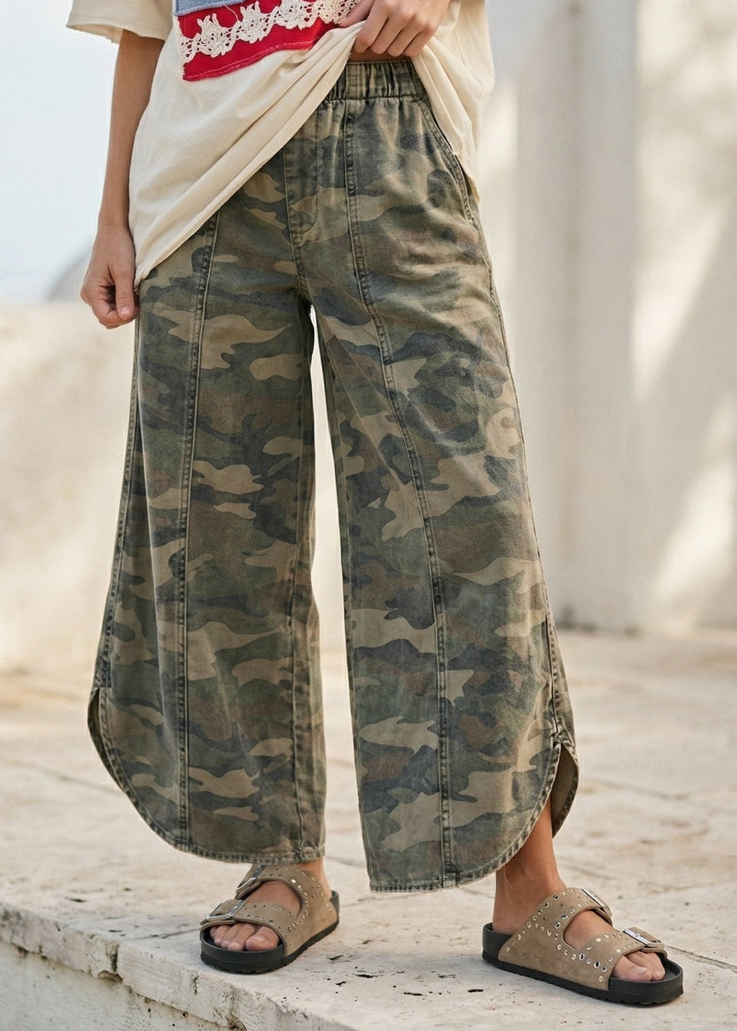 Chloe Tulip Washed Camo Relaxed Fit Pants – Westly