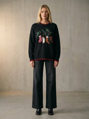 Christmas Eve Embroidered Oversized Sweater - Westly