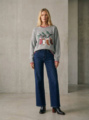 Christmas Eve Embroidered Oversized Sweater - Westly