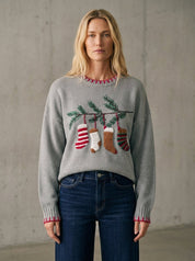 Christmas Eve Embroidered Oversized Sweater - Westly