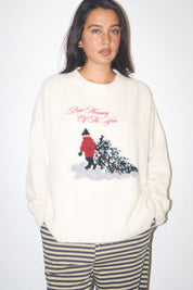 Christmas Morning Holiday Knit Sweater - Cream