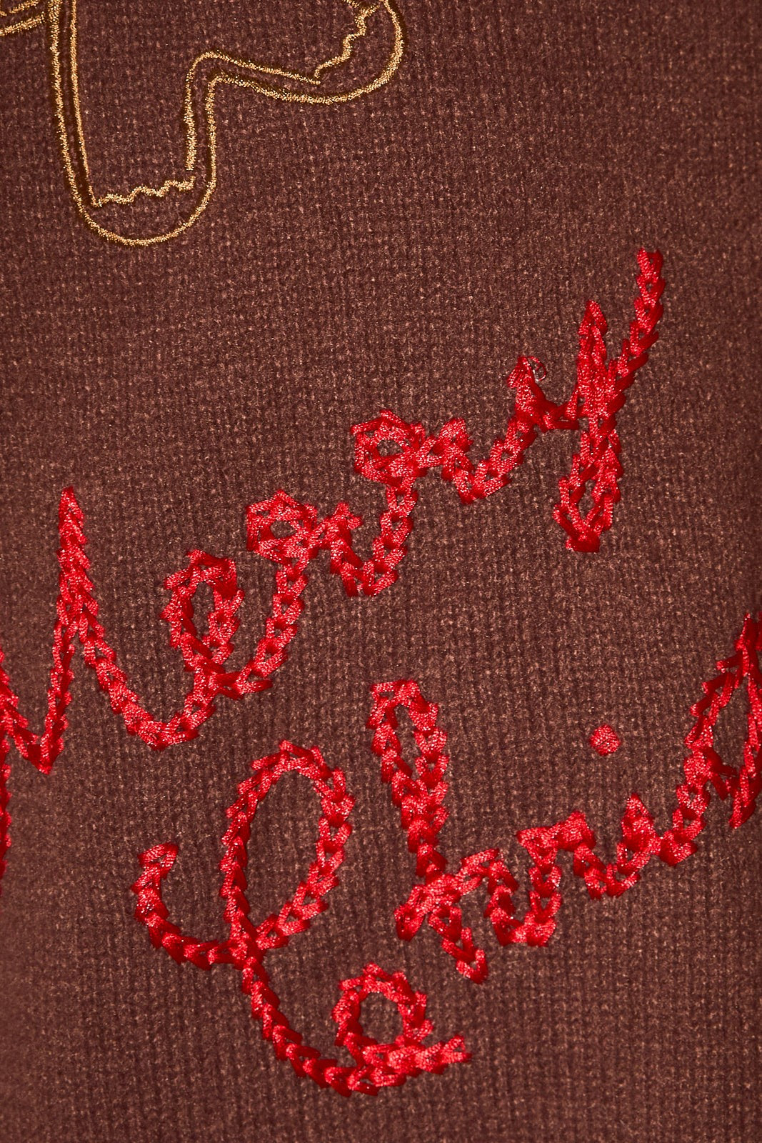 Christmas Postcard Embroidered Knit Sweater in Brown — product photo 05