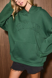 Christmassy Embroidered Whipstitch Hoodie in Dark Green — product photo 05