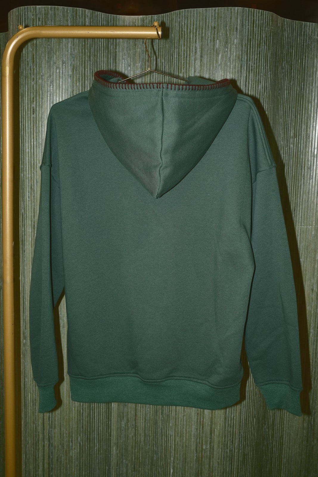 Christmassy Embroidered Whipstitch Hoodie in Dark Green — product photo 08