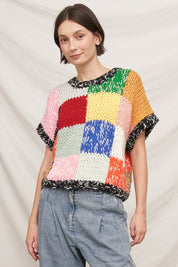 Chromatic Patchwork Knit Top - Westly