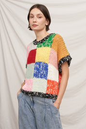 Chromatic Patchwork Knit Top - Westly