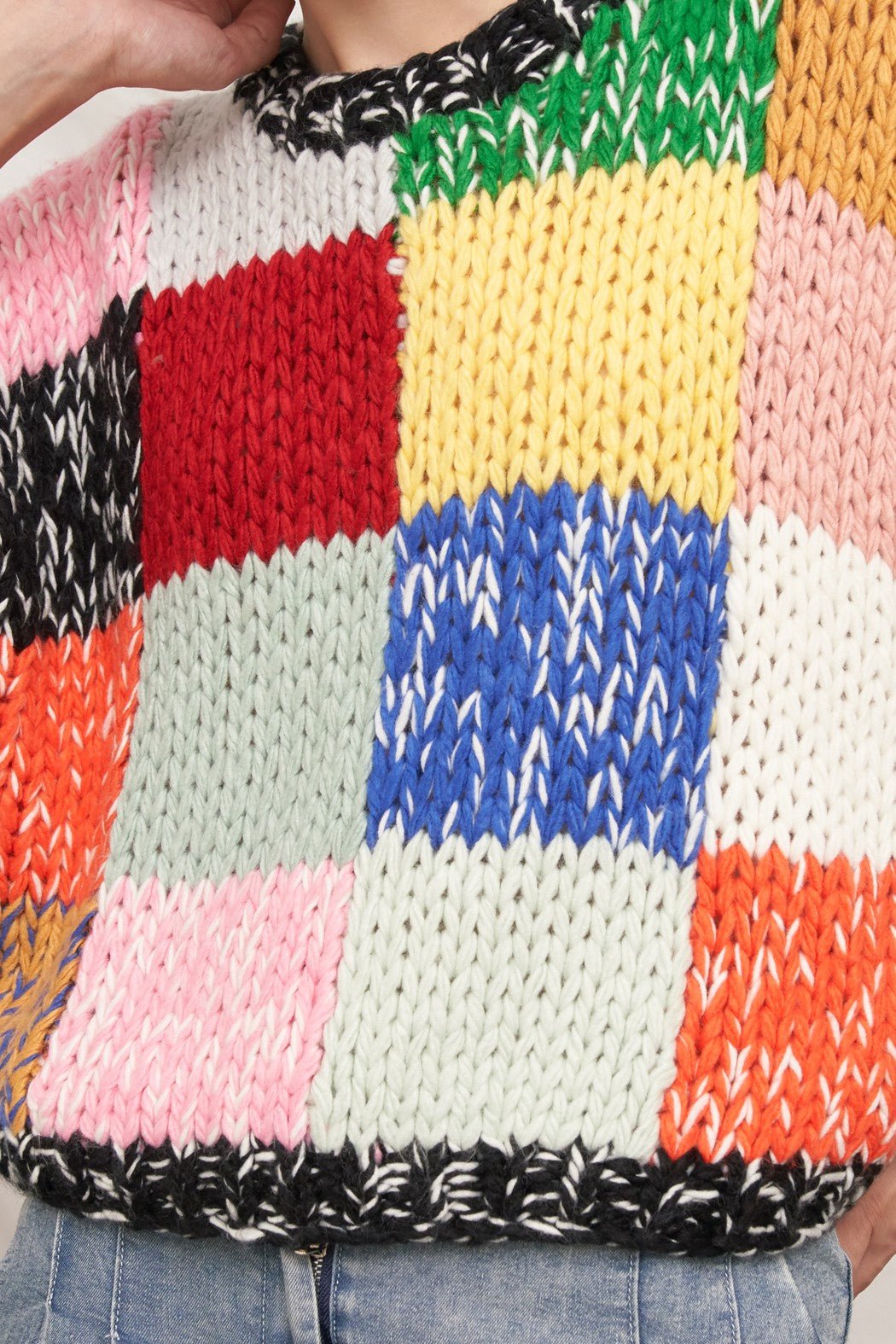 Chromatic Patchwork Knit Top - Westly