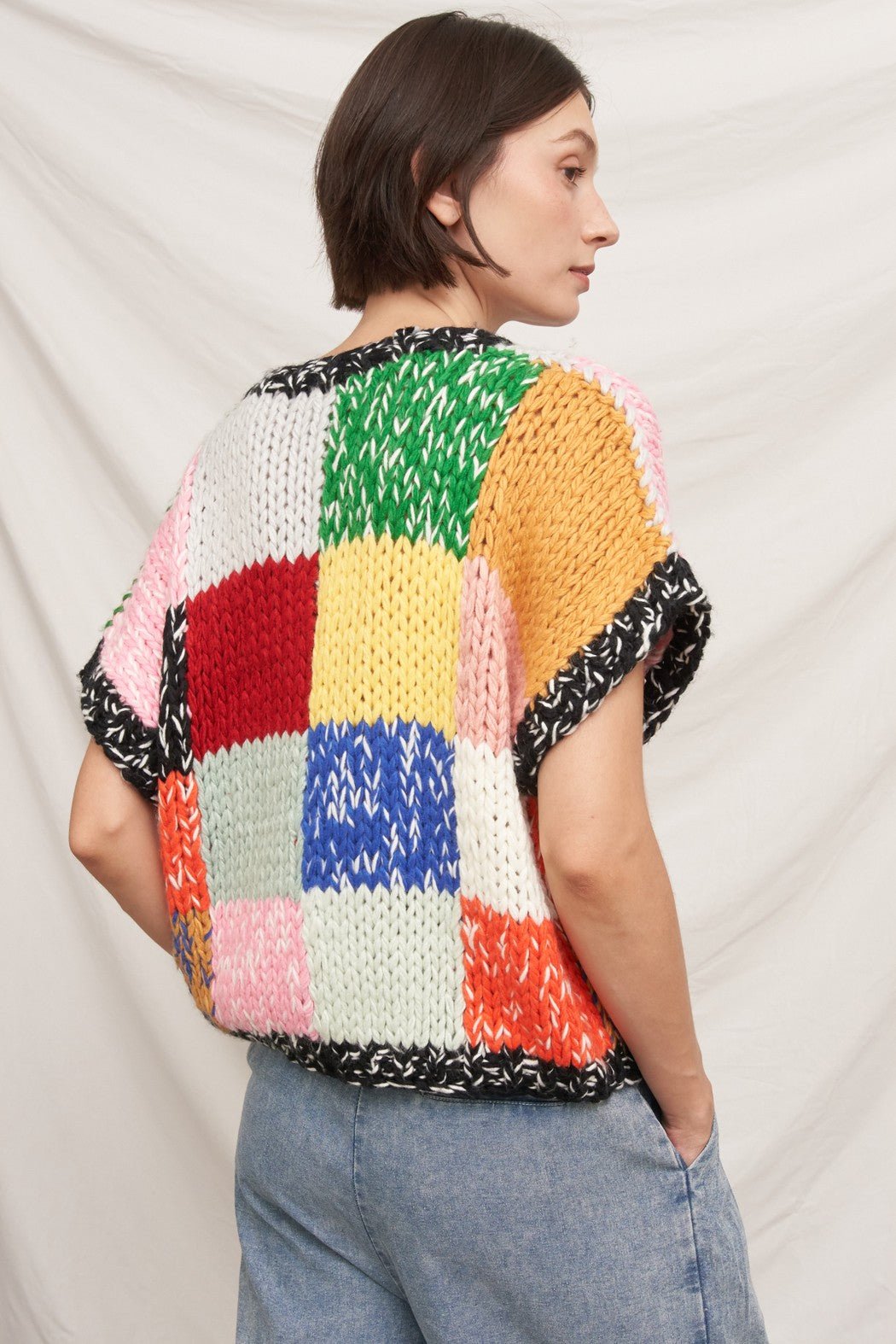 Chromatic Patchwork Knit Top - Westly