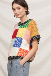 Chromatic Patchwork Knit Top - Westly