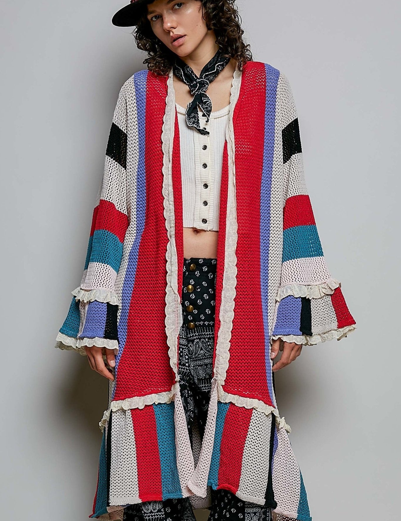 Cirque Open-Knit Longline Cardigan - Westly