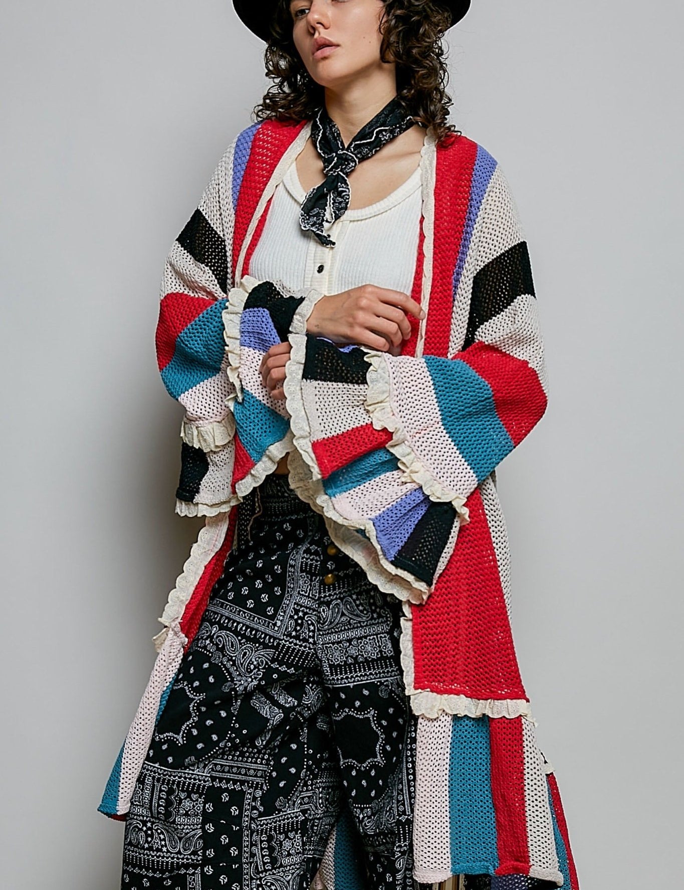 Cirque Open-Knit Longline Cardigan - Westly