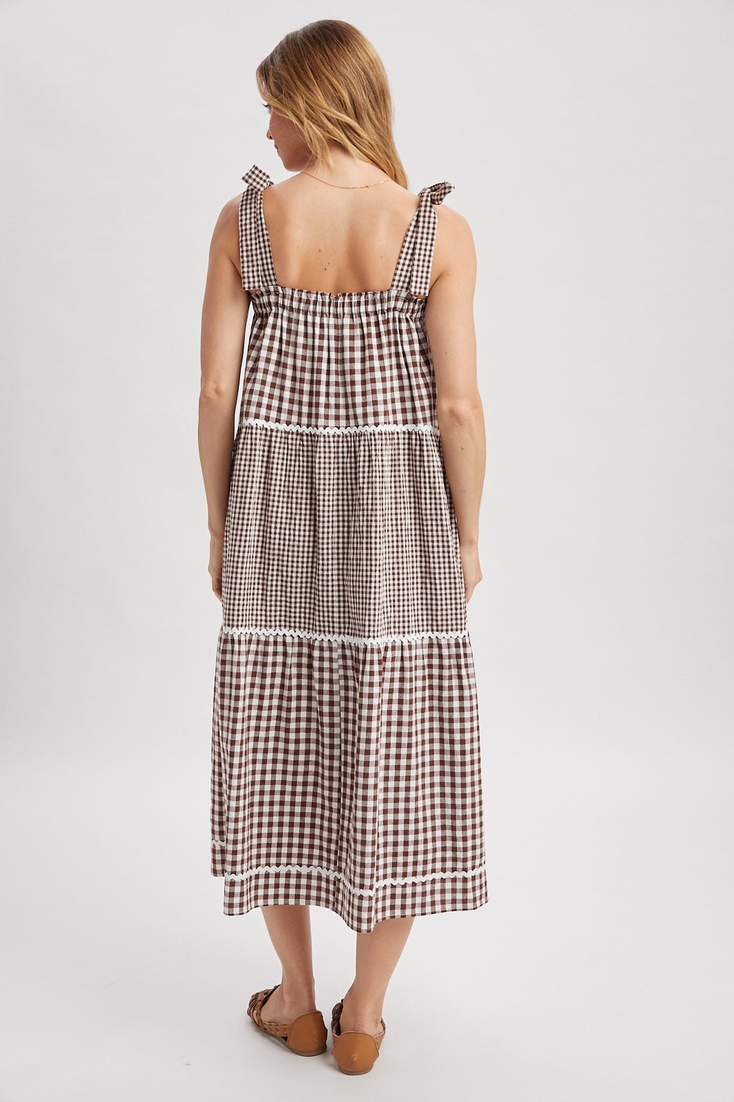 Clara Gingham Tiered Midi Dress - Westly