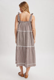 Clara Gingham Tiered Midi Dress - Westly