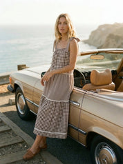 Clara Gingham Tiered Midi Dress - Westly