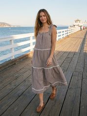 Clara Gingham Tiered Midi Dress - Westly